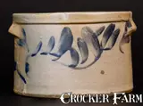 J. Swank & Co., Scarce 1 Gal. J. SWANK & CO. / JOHNSTOWN, PA Stoneware Butter Crock with Floral Decoration