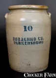 Donaghho Co., 10 Gal. DONAGHHO CO. / PARKERSBURG Stoneware Jar, circa 1885, Stoneware