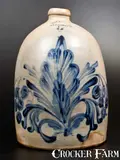M. & T. Miller, Exceptional M. & T. MILLER / NEWPORT, PA Stoneware Grapes Jug