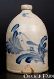 M. & T. Miller, Very Rare M. & T. MILLER / NEWPORT, PA Stoneware Bird Jug