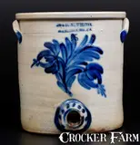 Extremely Rare 5 Gal. COWDEN & WILCOX / HARRISBURG, PA Stoneware Water Cooler by Cowden & Wilcox, circa 1865, Stoneware, sold Jul 2016