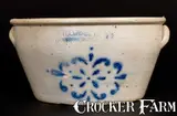 F.H. Cowden, 2 Gal. F. H. COWDEN / HARRISBURG, PA Stoneware Bowl w/ Stenciled Decoration, circa 1880, Stoneware