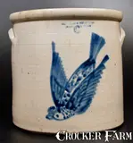 Seymour & Bosworth, 6 Gal. SEYMOUR & BOSWORTH / HARTFORD, CONN. Stoneware Flying Bird Crock, circa 1875, Stoneware