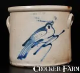 1 Gal. NEW YORK STONEWARE CO. / FORT EDWARD, NY Stoneware Crock w/ Bird Decoration by New York Stoneware Co., circa 1875, Stoneware, sold Jul 2016