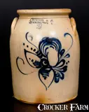 Very Rare J. NORTON & CO. / BENNINGTON, VT Stoneware Jar with Pear Decoration by J. Norton & Co., circa 1855, Stoneware, sold Mar 2016