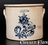 2 Gal. J. & E. NORTON / BENNINGTON, VT Stoneware Crock with Slip-Trailed Floral Decoration by J. & E. Norton, circa 1855, Stoneware, sold Mar 2016