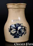 Very Rare J. & E. NORTON / BENNINGTON, VT Stoneware Pitcher w/ Basket-of-Flowers Decoration by J. & E. Norton, circa 1855, Stoneware, sold Mar 2016