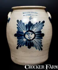 Cowden & Wilcox, COWDEN & WILCOX / HARRISBURG, PA Stoneware Starface Jar, circa 1865, Stoneware