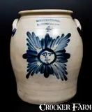 COWDEN & WILCOX / HARRISBURG, PA Stoneware Starface Jar by Cowden & Wilcox, circa 1865, Stoneware, sold Mar 2016