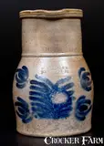 H.H. Zigler, Very Rare H H ZIGLER / NEWVILLE, PA Half-Gallon Stoneware Pitcher with Floral Decoration, circa 1852-1865, Stoneware