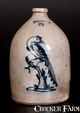 J. & E. NORTON / BENNINGTON, VT Stoneware Jug with Pheasant on Stump Decoration by J. & E. Norton, circa 1855, Stoneware, sold Mar 2016