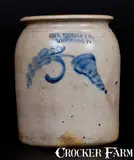 Nichols & Co., SIPE, NICHOLS & CO. / Williamsport, Pa Half-Gallon Stoneware Jar with Floral Decoration