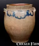 C. Crolius, C. CROLIUS / NEW-YORK Stoneware Jar with Cobalt Drape Decoration