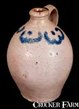 C. Crolius, Fine Half-Gallon C. CROLIUS / MANUFACTURER / NEW YORK Stoneware Jug with Cobalt Decoration
