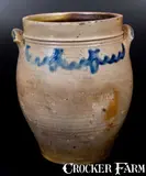 C. Crolius, 4 Gal. C. CROLIUS / MANUFACTURER / NEW-YORK Stoneware Jar with Cobalt Decoration