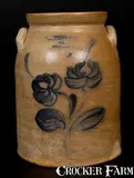 A' Macquoid & Co, WM-A' MACQUOID & CO / NEW-YORK / LITTLE WST 12TH ST. Stoneware Jar w/ Floral Decoration, circa 1870, Stoneware