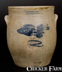 Potters, Scarce T. G. BOONE & SONS, POTTERS / SANDS ST. BROOKLYN Stoneware Crock, circa 1845, Stoneware