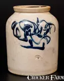 Smith & Day, Scarce SMITH & DAY / MANUFACTURERS (Norwalk, CT) Half-Gallon Stoneware Jar w/ Folky Brushwork, circa 1840, Stoneware