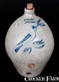 N. Clark, Very Rare N. CLARK / ATHENS Stoneware Jug Cooler with Incised Bird Decoration, circa 1820, Stoneware