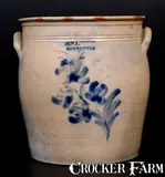 O. V. Lewis, Rare O. V. LEWIS / GREENWICH Stoneware Jar, Otto V. Lewis, Greenwich, New York State origin, c1850, c1850, Stoneware