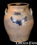 Humiston & Cummings, Rare Ovoid HUMISTON & CUMMINGS / S. AMBOY. NJ Stoneware Lidded Jar, second half 19th century, Stoneware
