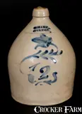S. Hart, 2 Gal. S. HART / FULTON Stoneware Jug with Floral Decoration