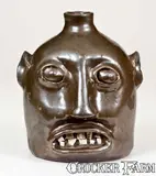 Brown Bros, Very Rare and Important BROWN BROS. / ARDEN, NC Stoneware Face Jug, c1925, c1925, Stoneware