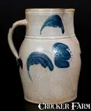 Scarce JOHN BELL / WAYNESBORO Stoneware Pitcher with Tulip Decoration by John Bell, circa 1850-1880, Stoneware, sold Mar 2016