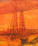 Kenneth Gribble, Transporter Bridge, Middlesbrough, Oil on board