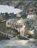 Peter Langley, Morning Light, Robin Hoods Bay, Oil on board