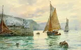 Robert Malcolm Lloyd, Fishing Boats At The Harbour, Watercolour