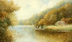 Stephen J Bowers, Upper Ferry, Cliveden, Watercolour