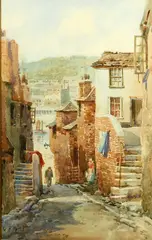 Walter Henry Sweet, Fish Street, St Ives, Cornwall, Watercolour