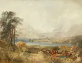 William Henry Pigott, Highland Cattle Beside A Loch, Oil on canvas
