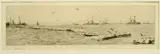 The German High Sea Fleet Caged At Scapa Flow by William Lionel Wyllie, Etching, sold May 2023