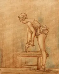 Laura Knight, Portrait Of A Ballet Dancer, Oil on canvas laid to board