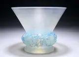 René Lalique (French, 1860-1945), A Blue Stained 'Pinsons' Vase by René Lalique, glass, sold Apr 2023