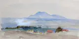 Adela Dundas, Edinburgh From Ormiston Road, Watercolour on blue-grey paper