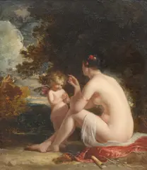 Charles Baxter, Venus And Cupid, 1847, Oil on board