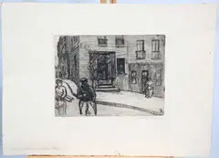 Sella Hasse, A Street Scene In Paris, etching