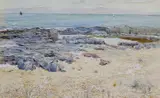 John George Sowerby, On The Northumbrian Coast, Watercolour heightened with white