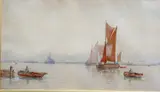 George Stanfield Walters, At Gillingham On The Medway, Watercolour