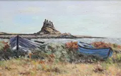 Peter Langley, Holy Island, Oil on board