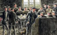 A Drink In The Pub by George Anderson Short, Watercolour, sold Feb 2023