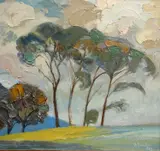 Anthony Proctor, A Glimpse Of Trees, 1980, Oil on board