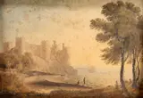 William Turner, Conway Castle, pencil verso, watercolour