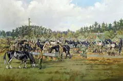 John King, "Household Regiment, Stoney Castle" And "The Tynedale Hunt - Away From Harnham", prints, the first a limited edition, no