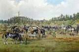 John King, "Household Regiment, Stoney Castle" And "The Tynedale Hunt - Away From Harnham", prints, the first a limited edition, no