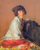 Jacob Kramer, Portrait Of A Lady Reclining, Oil on canvas