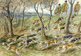 George Anderson Short, Fox Hunt, Pencil and watercolour
